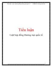 Tiểu luận Luật hợp đồng thương mại quốc tế