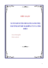 Tiểu luận Xuất khẩu thanh long sang thị trường mỹ để nghiên cứu và tìm hiểu