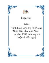 Tình hình viện trợ ODA của Nhật Bản cho Việt Nam từnăm 1992 đến nay và một số kiến nghị