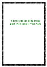 Vai trò của lao động trong phát triển kinh tế Việt Nam