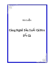 Bài luận công nghệ sản xuất cá nục sốt cà