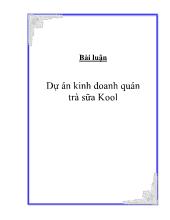 Bài luận Dự án kinh doanh quán trà sữa Kool