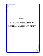 Bài luận kế hoạch marketing về sản phẩm cà phê lon birdy