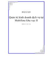 Bài luận quản trị kinh doanh dịch vụ tại mobifone khu vực II