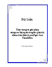 Bài Luận Thực trạng và giải pháp nâng cao hiệu quả công tác quản trị nhân sự tại khách sạn Ngoc Lan Thanh Hóa