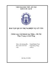 Bài tập quản trị nghiệp vụ lễ tân - Chiến lược giá khách sạn Nikko – Hà Nội thực trạng và giải pháp