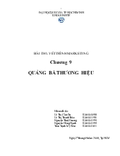 Bài thuyết trình marketing - Chương 9: Quảng bá thương hiệu