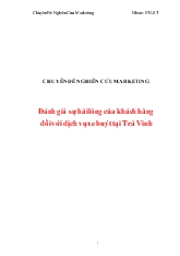 Chuyên đề Đánh giá sự hài lòng của khách hàng đối với dịch vụ xe buýt tại Trà Vinh