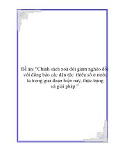 Đề án Chính sách xoá đói giảm nghèo đối với đồng bào các dân tộc thiểu số ở nước ta trong giai đoạn hiện nay, thực trạng và giải pháp