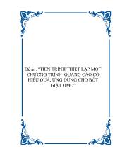 Đề án Tiến trình thiết lập một chương trình quảng cáo có hiệu quả, ứng dụng cho bột giặt omo