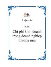 Đề tài Chi phí kinh doanh trong doanh nghiệp thương mại