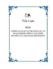 Đề tài Chính sách quản trị nhân sự và hoạch định chiến lược kinh doanh của tập đoàn microsoft
