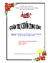 Đề tài Chuỗi cung ứng của sản phẩm coca cola Việt Nam