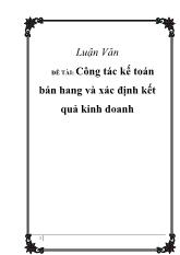 Đề tài Công tác kế toán bán hang và xác định kết quả kinh doanh