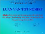 Đề tài Đánh giá kết quả hoạt động sản xuất kinh doanh của công ty cổ phần đại lý giao nhận vận tải xếp dỡ tân cảng sáu tháng đầu năm 2011
