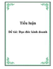 Đề tài Đạo đức kinh doanh