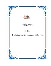 Đề tài Đo lường sự hài lòng của nhân viên