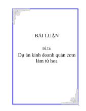 Đề tài Dự án kinh doanh quán cơm làm từ hoa
