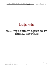 Đề tài Dự án thành lập công ty TNHH Lucky Stars