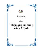 Đề tài Hiệu quả sử dụng vốn cố định