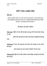 Đề tài Hoàn thiện công tác kế toán bán hàng và xác định kết quảkinh doanh tại công ty cổ phần phân phối máy tính Viet PC - Chi nhánh Thanh Hoá