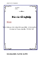 Đề tài Hoàn thiện quy trình nhập khẩu nguyên liệu và thành phẩm tân dược tại Công ty dược liệu trung ương 1 - Hà Nội