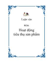 Đề tài Hoạt động tiêu thụ sản phẩm