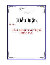 Đề tài Hoạt động tuyển dụng nhân lực