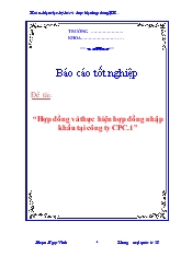 Đề tài Hợp đồng và thực hiện hợp đồng nhập khẩu tại công ty CPC.1