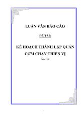 Đề tài Kế hoạch thành lập quán cơm chay thiền vị