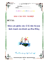 Đề tài Khảo sát nghiên cứu về tổ chức bộ máy kinh doanh của khách sạn Hoa Hồng
