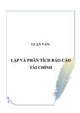 Đề tài Lập và phân tích báo cáo tài chính