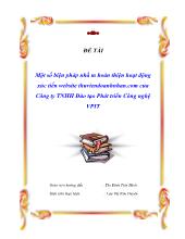 Đề tài Một số biện pháp nhằm hoàn thiện hoạt động xúc tiến website thuviendoanhnhan.com của công ty TNHH đào tạo phát triển công nghệ vpit