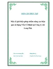 Đề tài Một số giải biện pháp nhằm nâng cao hiệu quả sử dụng Vốn Cố Định tại Công ty chè Long Phú