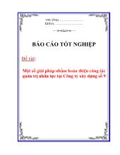 Đề tài Một số giải pháp nhằm hoàn thiện công tác quản trị nhân lực tại Công ty xây dựng số 9