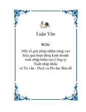 Đề tài Một số giải pháp nhằm nâng cao hiệu quảhoạt động kinh doanh xuất nhập khẩu của Công ty Xuất nhập khẩu và Tưvấn - Dịch vụ Đo đạc Bản đồ