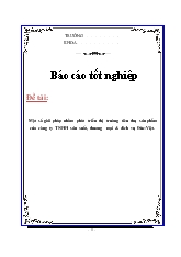 Đề tài Một số giải pháp nhằm phát triển thị trường tiêu thụ sản phẩm của công ty TNHH sản xuất, thương mại và dich vụ Đức - Việt