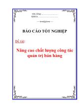 Đề tài: Nâng cao chất lượng công tác quản trị bán hàng