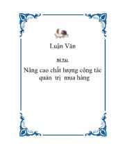 Đề tài Nâng cao chất lượng công tác quản trị mua hàng