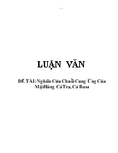 Đề tài Nghiên cứu chuỗi cung ứng của mặt hàng cá tra, cá basa