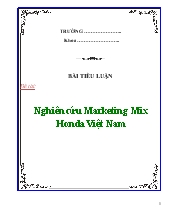 Đề tài Nghiên cứu marketing mix honda Việt Nam