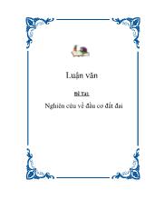 Đề tài Nghiên cứu về đầu cơ đất đai