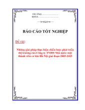 Đề tài Những giải pháp thực hiện chiến lược phát triển thịtrường của Công ty TNHH Nhà nước một thành viên cơ khí Hà Nội giai đoạn 2005 - 2015