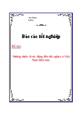 Đề tài Những nhân tố tác động đến đói nghèo ở Việt Nam hiện nay