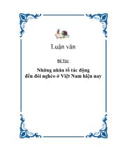 Đề tài Những nhân tốtác động đến đói nghèo ở Việt Nam hiện nay