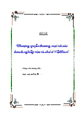 Đề tài “Nhượng quyền thương mại với các doanh nghiệp vừa và nhỏ tại Việt Nam