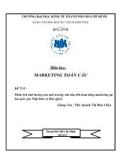 Đề tài Phân tích ảnh hưởng của môt trường văn hóa đến hoạt động marketing tại hai quốc gia Nhật Bản và Hàn Quốc