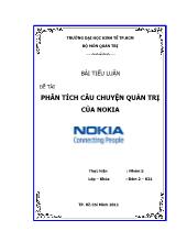 Đề tài Phân tích câu chuyện quản trị của nokia