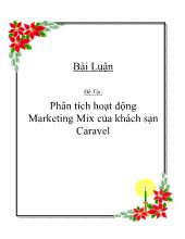 Đề tài Phân tích hoạt động Marketing Mix của khách sạn Caravel