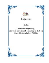 Đề tài Phân tích hoạt động sản xuất kinh doanh của công ty dịch vụ Hàng Không sân bay Nội Bài